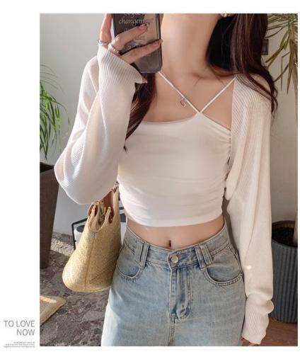 Sun protection cardigan women's thin waistcoat blouse new style shawl summer with skirt and ice silk knitted jacket