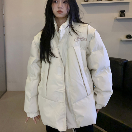 Where is the Orange Tree? Detachable sleeves, two-wear cotton coat for women. Autumn and winter Korean style loose and versatile cotton coat trend.