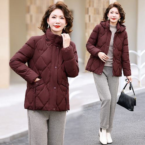 Real shot of down cotton coat for women plus size 2024 new winter Korean version loose thickened hooded bread coat cotton coat