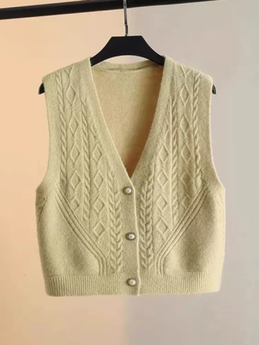 Knitted vest for women spring and autumn 2024 new layered Korean style vest sleeveless women's sweater cardigan waistcoat top