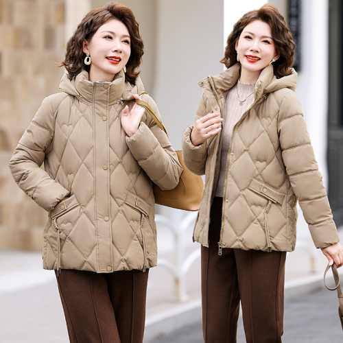 Real shot of down cotton coat for women plus size 2024 new winter Korean version loose thickened hooded bread coat cotton coat