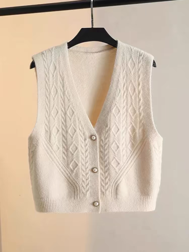 Knitted vest for women spring and autumn 2024 new layered Korean style vest sleeveless women's sweater cardigan waistcoat top