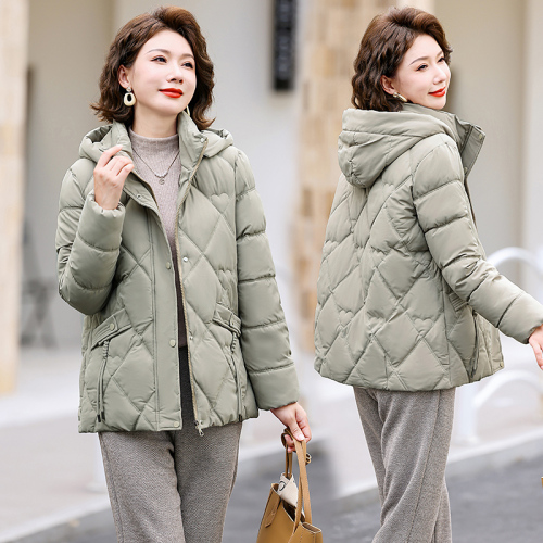 Real shot of down cotton coat for women plus size 2024 new winter Korean version loose thickened hooded bread coat cotton coat