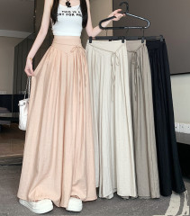 Summer new wide-leg pants, string loose trousers, Korean version for girls, slimming