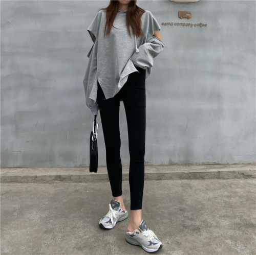 ~Magic pants small feet black nine-point new high waist slimming