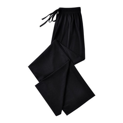 Ice silk wide leg trousers with drapey trousers for women, summer thin, small, high waist, slim, straight, large size trousers, trendy