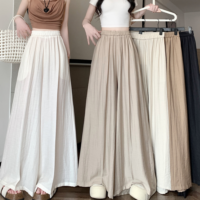 2024 new summer style slim and versatile Korean style wide leg pants long casual pants for girls