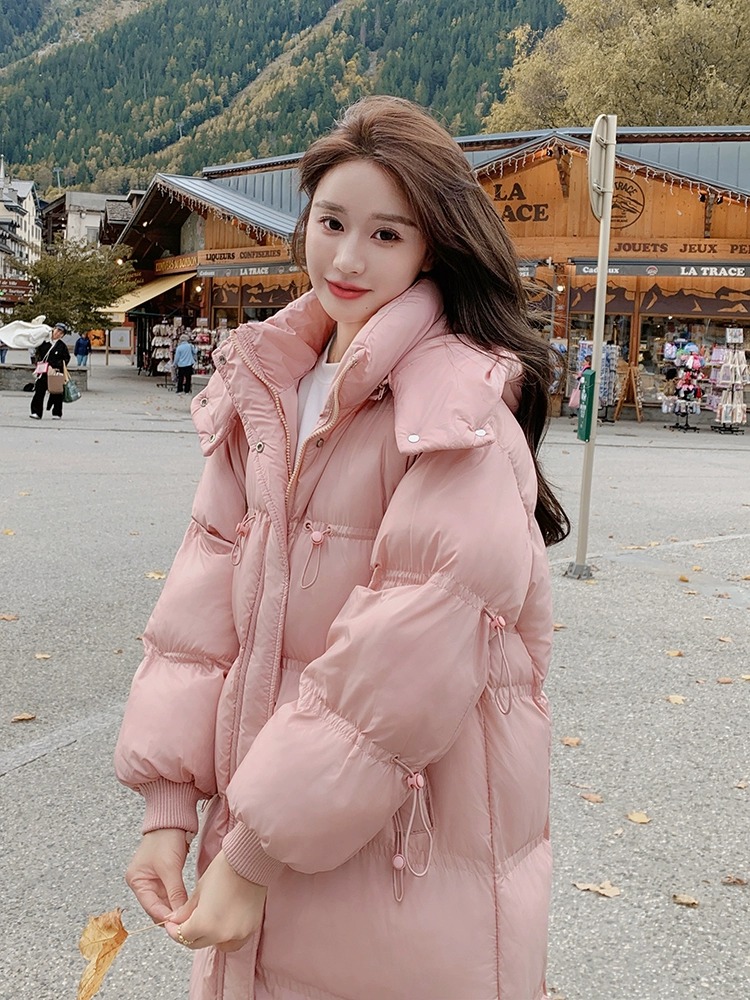 DuckYuck same style 2024 new down jacket women's long thickened warm fashion trend hooded jacket