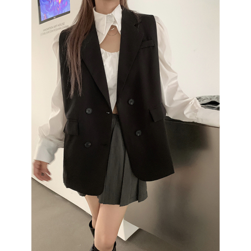 Real shot!  2024 New Vest Women's Outerwear Versatile Korean Style Suit Women's Slim Jacket Women