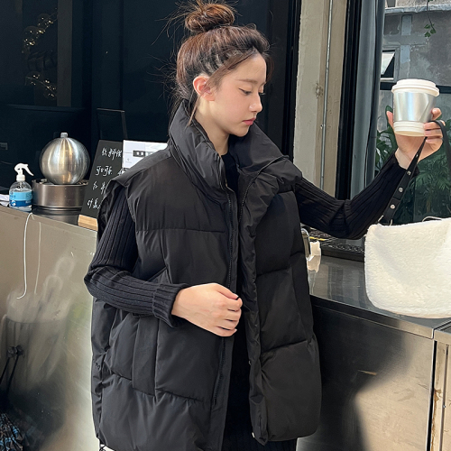 Actual shot of internet celebrity vest for women 2024 autumn and winter new Korean style niche ins down jacket vest