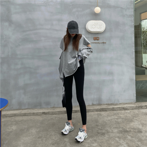 ~Magic pants small feet black nine-point new high waist slimming