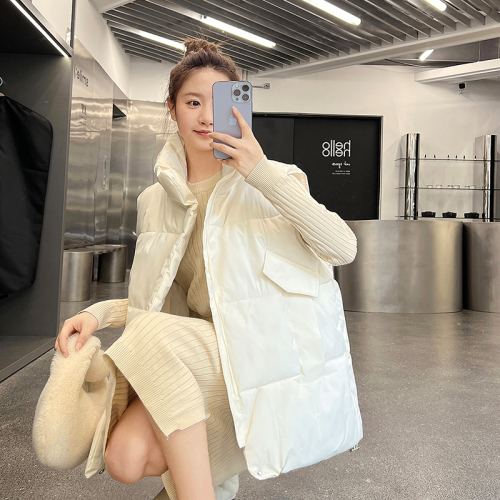 Actual shot of internet celebrity vest for women 2024 autumn and winter new Korean style niche ins down jacket vest