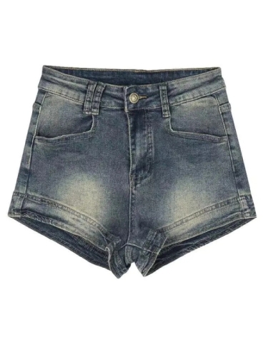 Distressed denim shorts for women summer new American style high-waisted elastic hottie slimming slim wide-leg pants ins trend