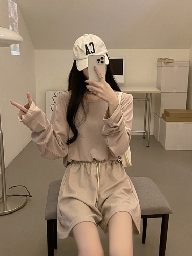 Summer wide-leg pants for women, summer casual sports pants, loose and slim, mid-length pants for outer wear, shorts