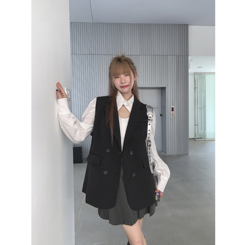 Real shot!  2024 New Vest Women's Outerwear Versatile Korean Style Suit Women's Slim Jacket Women