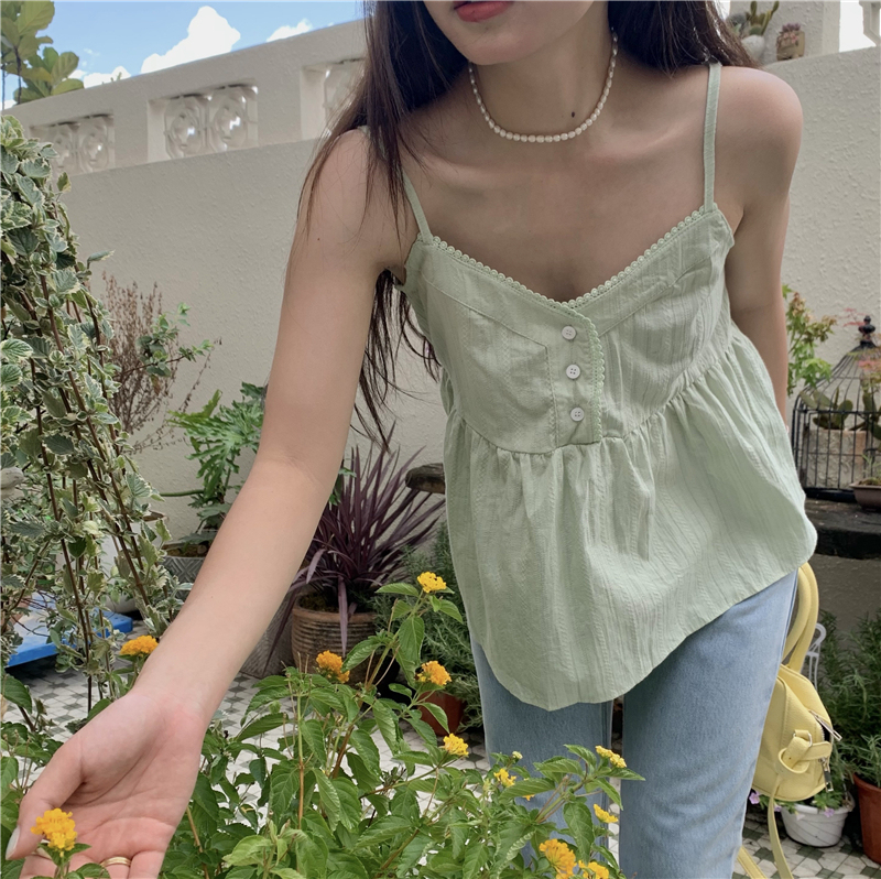 Pure desire new first love sweet pure cotton small camisole women's age-reducing solid color versatile girl top