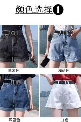 Women's New High Waist Trendy Jeans Dark Washed Lazy Spring and Autumn Versatile Straight Pants Harajuku Shorts