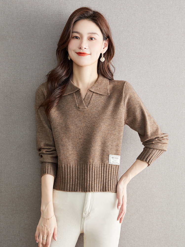 Women's Fall 2024 New Design High-Neck Trousers-High-Waisted Sweater, Short-Sleeved Fashion Waist-Trimming Top, Trendy Knitted Shirt