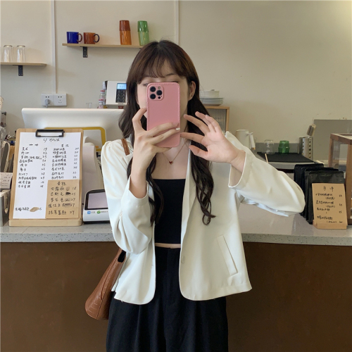 Actual shot of new Korean style design small suit casual suit jacket top