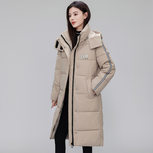 Real shot of down cotton coat for women 2024 mid-length winter slimming trendy hooded thick coat