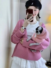 Lazy-style soft and fluffy grey U-neck turtleneck sweater for women, suitable for autumn and winter, loose and flattering, outerwear short sleeve thick cable knit sweater