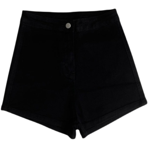 Black tight denim shorts for women in summer, high-waisted and slim, hot girls' butt-covering hot pants, super shorts, spring and autumn outer wear