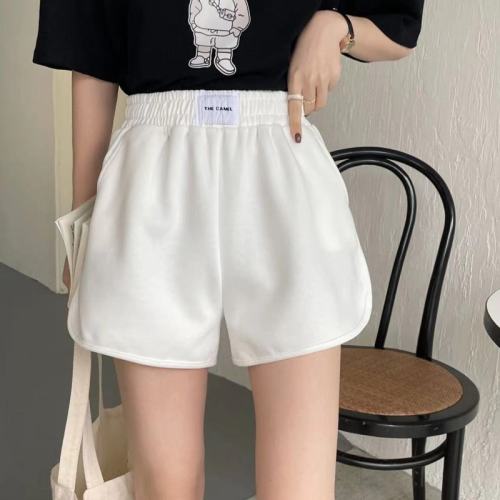 Women's spring sports shorts, high-waisted, pure cotton, loose, slim, casual, versatile, patchwork wide-leg hot pants, trendy