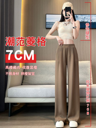 Suit pants for women, spring and autumn high-waisted wide-leg pants, new summer ins style thin casual narrow-leg straight pants for women