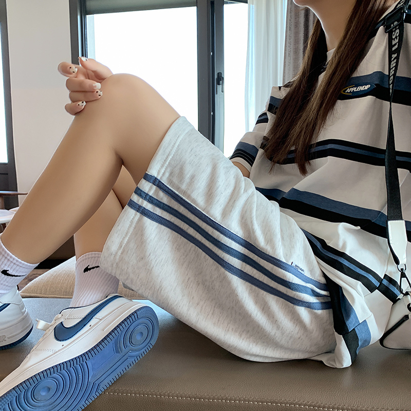 Sports shorts for women summer ins trendy bf style casual students high waist mid-pants running loose five-point pants
