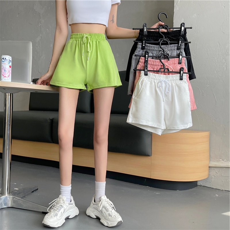New loose casual sports pants women's high waist straight pants wide leg shorts