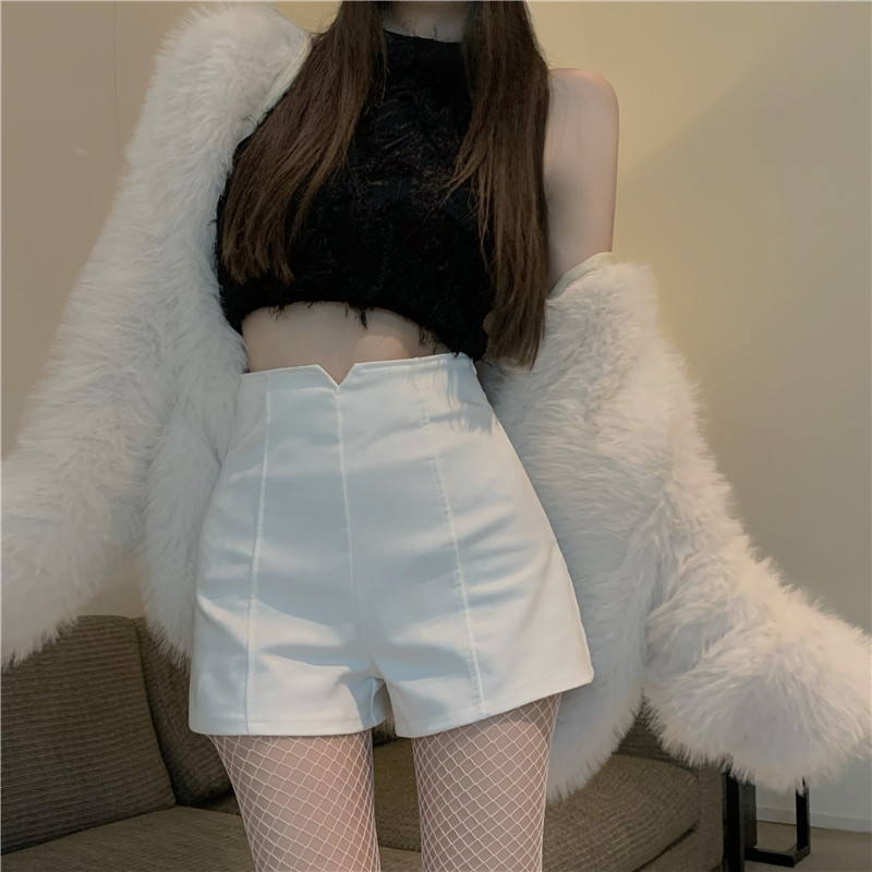 Hot girl high waist a line wide leg shorts slim fit versatile casual hot pants for women