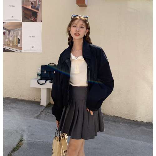 Real Shots Store Recommendation Super Korean Brown Casual Jacket Korean Style Loose Short Jacket