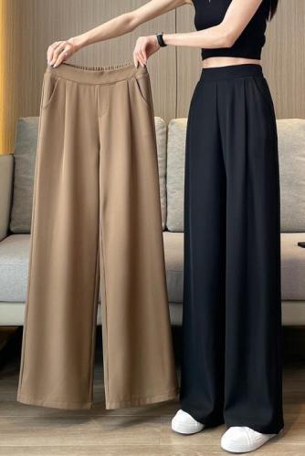 Suit pants for women, spring and autumn high-waisted wide-leg pants, new summer ins style thin casual narrow-leg straight pants for women