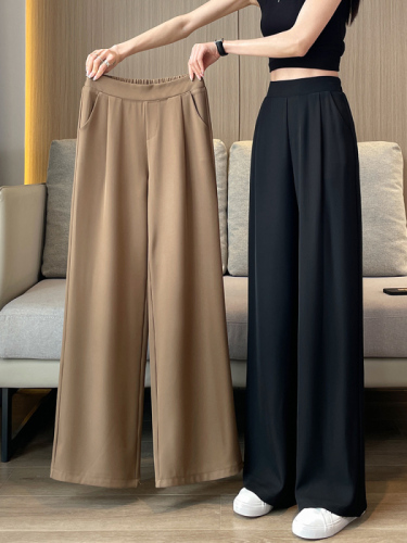 Suit pants for women, spring and autumn high-waisted wide-leg pants, new summer ins style thin casual narrow-leg straight pants for women