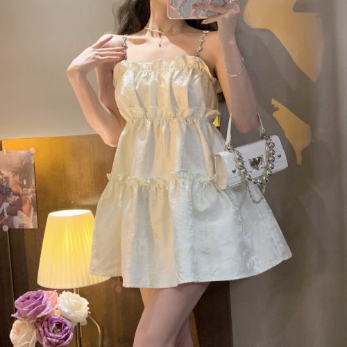 Cute summer limited edition~Ruffled tutu skirt and crystal suspender dress