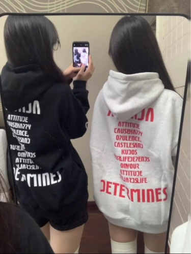 American high street hiphop hooded sweatshirt for women autumn and winter new fashion brand niche jacket lazy style loose top