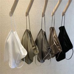 Ice Silk Seamless Oil Painting Girl Suspender Hot Girl Latex Belt Breast Pad Fixed Cup Wrapped Breast Tube Top Women Summer