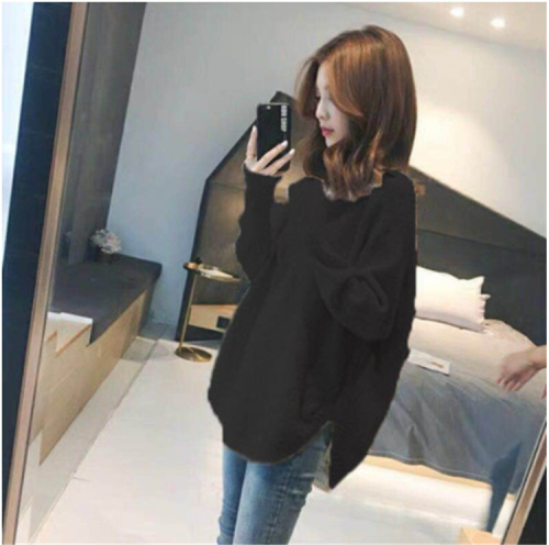 Lazy style, loose and fairy style, versatile top cec super hot V-neck sweater bottoming shirt for women winter