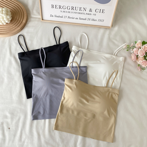 Ice Silk Seamless Underwear Women's Breast Wrapped Suspenders Anti-exposure Tube Top Vest for Students