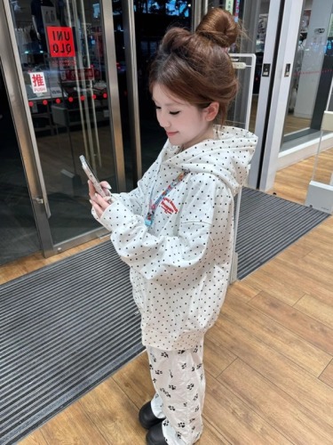 Embroidery + CVC Chinese cotton composite milk silk 320g extra large size 300 pounds polka dot women's sweatshirt