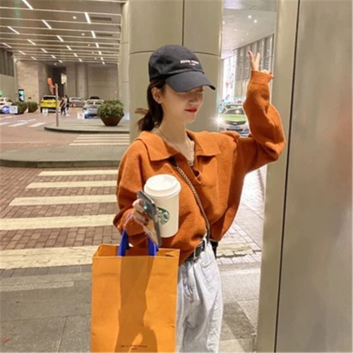 Sweater women's spring and autumn outer wear sweater new Japanese vintage retro student forest loose long-sleeved top jacket