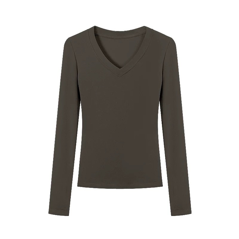 Fake two-piece long-sleeved T-shirt for women 2024 early autumn new style small sweet hot girl slimming short contrasting color top