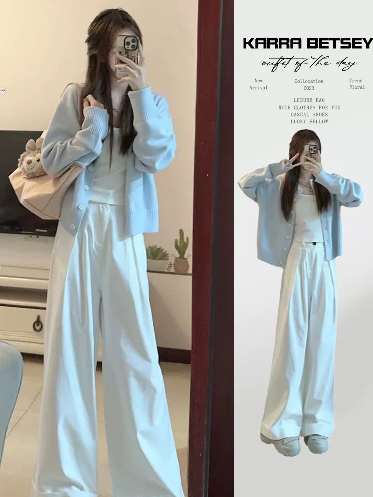 Tea-themed outfit 2024 fashionable cool Korean drama Chanel-style sophisticated women's top