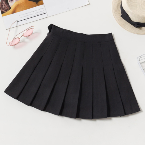 Pleated skirt women's spring and autumn new high-waisted A-line slimming college style extended style tall skirt summer