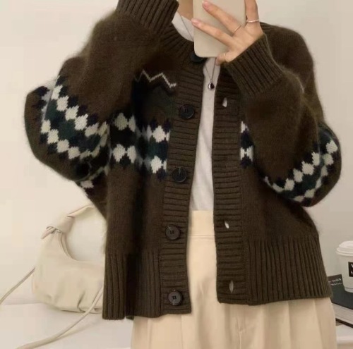 Women's knitted cardigan spring new style women's fashion loose outer wear spring versatile sweater jacket