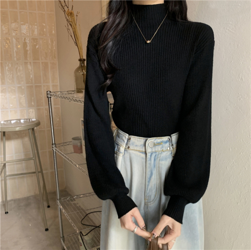 Real shot, real autumn and winter new style inner half turtleneck bottoming shirt, versatile solid color knitted sweater