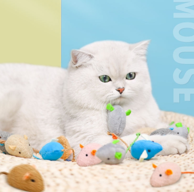 Cat toy little mouse contains catnip self-stimulating cat toy colorful plush little mouse cat toy supplies