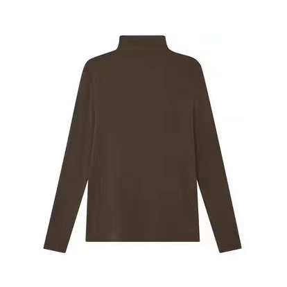 Threaded velvet bottoming shirt for women, autumn and winter style, long-sleeved velvet top, slim half turtleneck, warm shirt inside