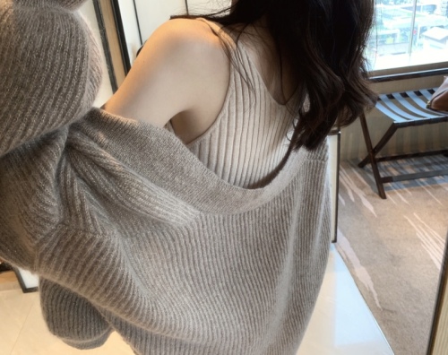 Mohair cardigan women's thick loose lazy style autumn and winter new Korean style temperament short sweater knitted jacket