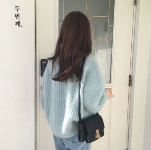 Lazy style thickened and very fairy style loose mink velvet outer wear small light mature knitted mohair sweater for women